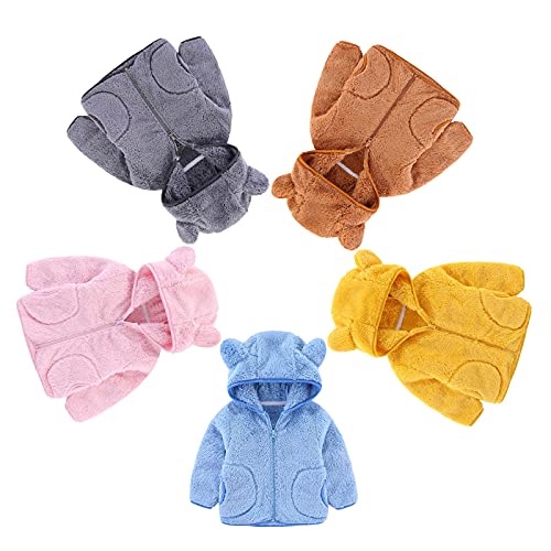Toddler Boy Girl Fleece Zip up Hoodie Bear Ears Fuzzy Jacket Hooded Teddy Coat Kids Winter Warm Outwear Cardigan3