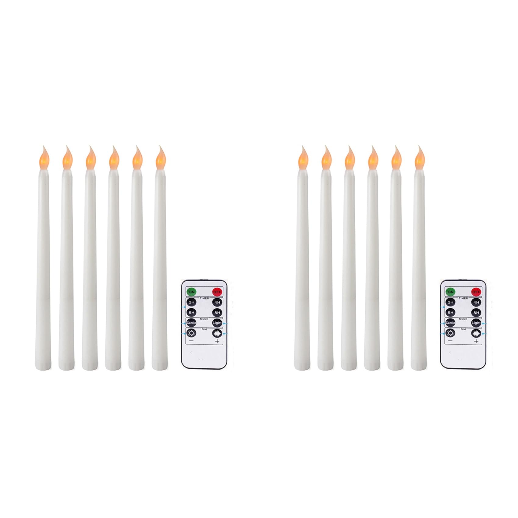 Hndhbfgrt 12Pcs Flameless Taper Candles Flickering with 10-Key Remote Timer, Battery Operated LED Candlesticks Window Candles