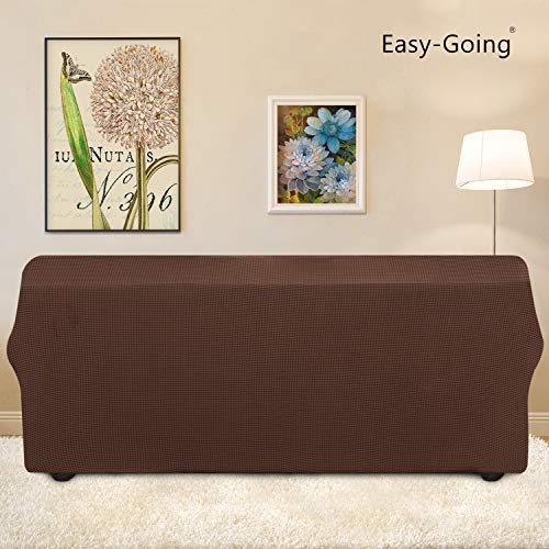 Image of Easy-Going Stretch Sofa Slipcover 1-Piece Sofa Cover Furniture Protector Couch Soft with Elastic Bottom for Kids, Polyester Spandex Jacquard Fabric Small Checks (Sofa, Coffee)