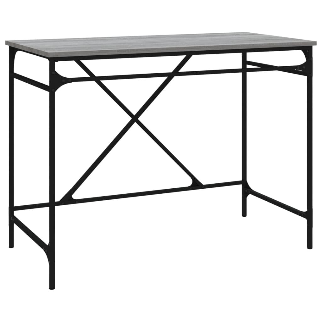 Scrivania in metallo per ufficio,Scrivania vintage industriale per studio,Postazione di lavoro per camera da letto e soggiorno,Scrivania Grigio Sonoma 100x50x75 cm Legno Multistrato e Ferro