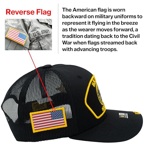 Image of US Army Veteran Hat for Men Official Licensed Military Veterans Embroidered Patch Design Army Seal Adjustable Baseball Cap