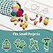 Peixty Small Yarn Bag with Two Pockets, Yarn Holder for Knitting & Crocheting, Portable Yarn Storage Bag for Small Crochet Projects, Stores Skein Balls, Needles, and Accessories-Green