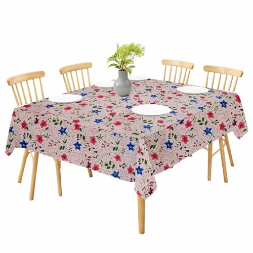 Image of Waterproof Dining Table Cover | PVC Table Protector | Dustproof Spill Proof Cover for Home & Kitchen (floral-24, 40x60 Inches (4 Seater))