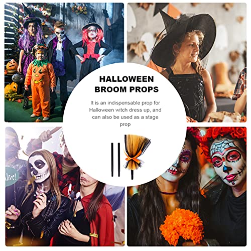 Halloween Witches Broom,Witch Flying Broomstick Cosplay Broom Prop for Halloween Masquerade Carnival Party Decorations Photo Booth Accessory - Image 3
