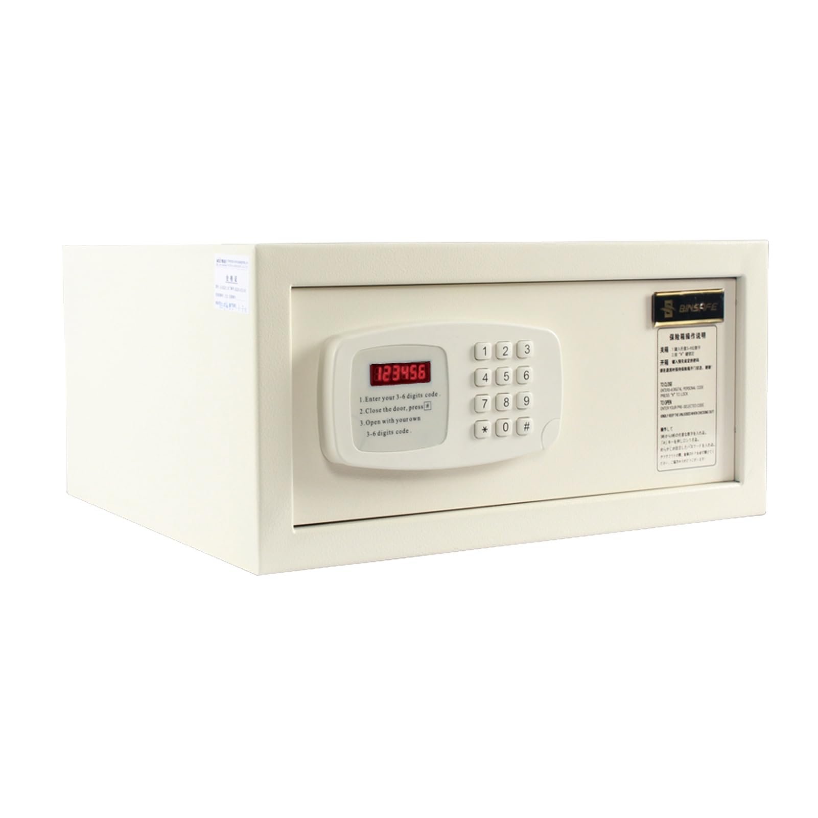 Cassaforte a Muro Cassaforte da Armadio Piccola Cassetta di Sicurezza con Chiave Cassetta Portavalori Safe per Casa, Ufficio, Hotel(White)