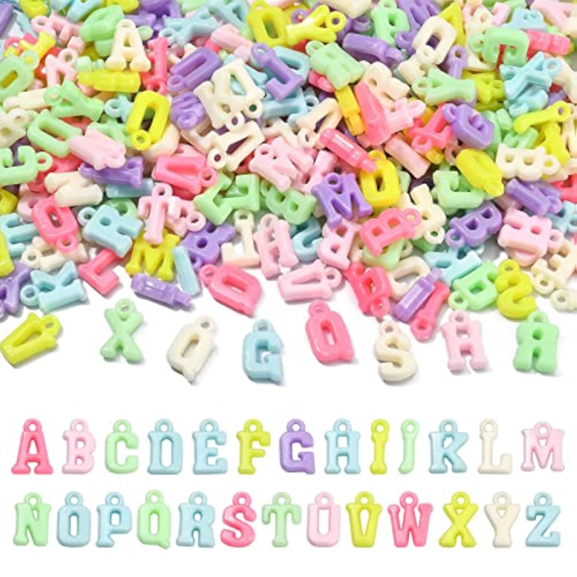 1050pcs Random Acrylic Letter Charms for DIY Craft