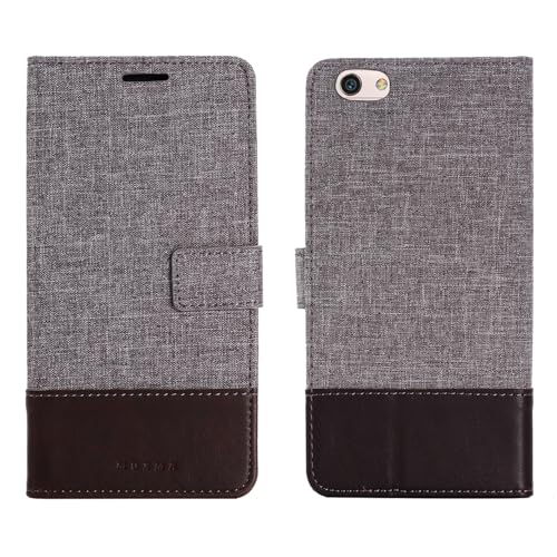 Rfvzubemok Compatible con OPPO F3 Plus CPH1613 Funda,Compatible con OPPO F3 Plus CPH1613 Funda Billetera con Cierre Flip Magnetic Kickstand Brown