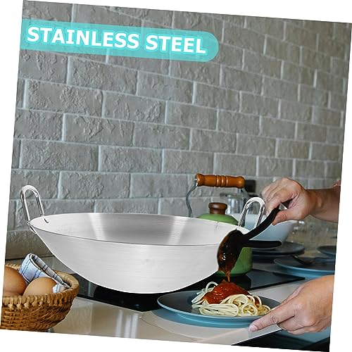 Wok de acero inoxidable con doble asa para cocina miniatura 4