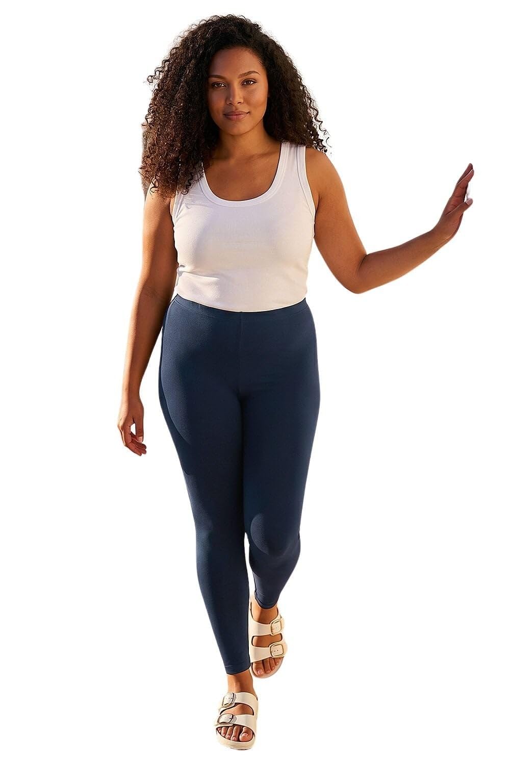 Roman Women's Navy Curve Full Length Leggings In | Size: 20