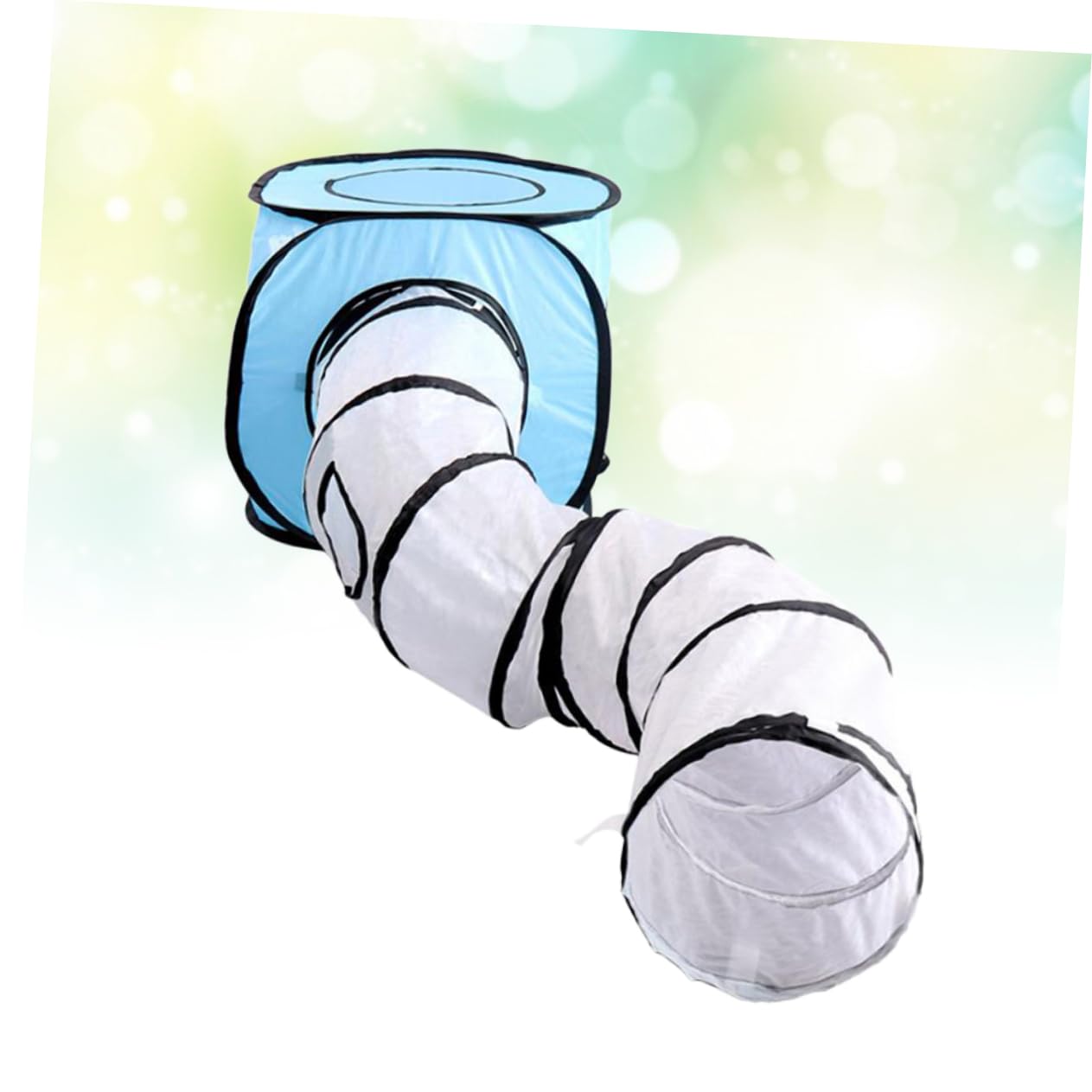 Toddmomy Tunnel De Jeu Pliable pour Chats Jouet Interactif Forme De s pour Intérieur Et Extérieur Couleur Bleue