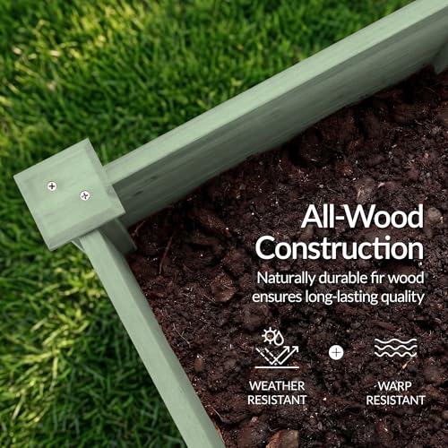 Image of Best Choice Products 48 inch x 24 inch x 30 inch Raised Garden Bed with Extra Deep 16 inch Depth, Elevated Wood Planter Box Stand for Backyard, Patio, Balcony, Natural Fir Wood - Sage