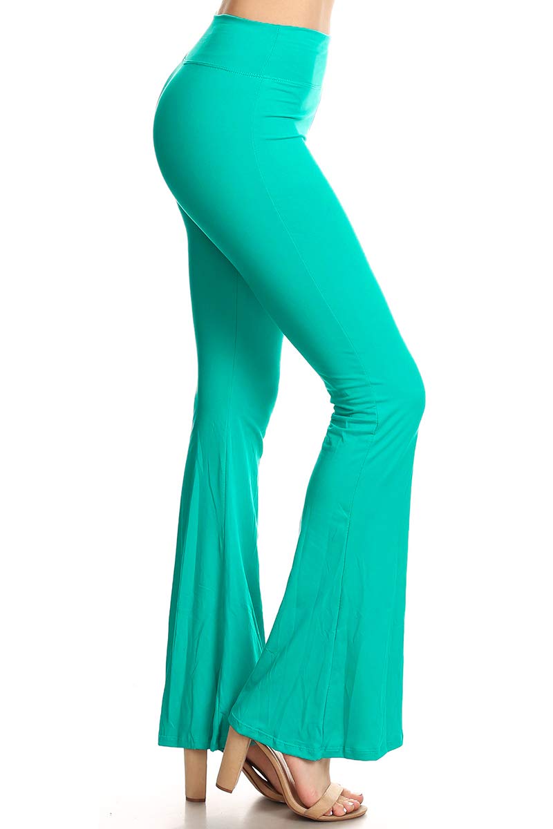 Leggings Depot Women's High Waist Flared Casual, Work, Lounge Palazzo Pants-Wide Leg