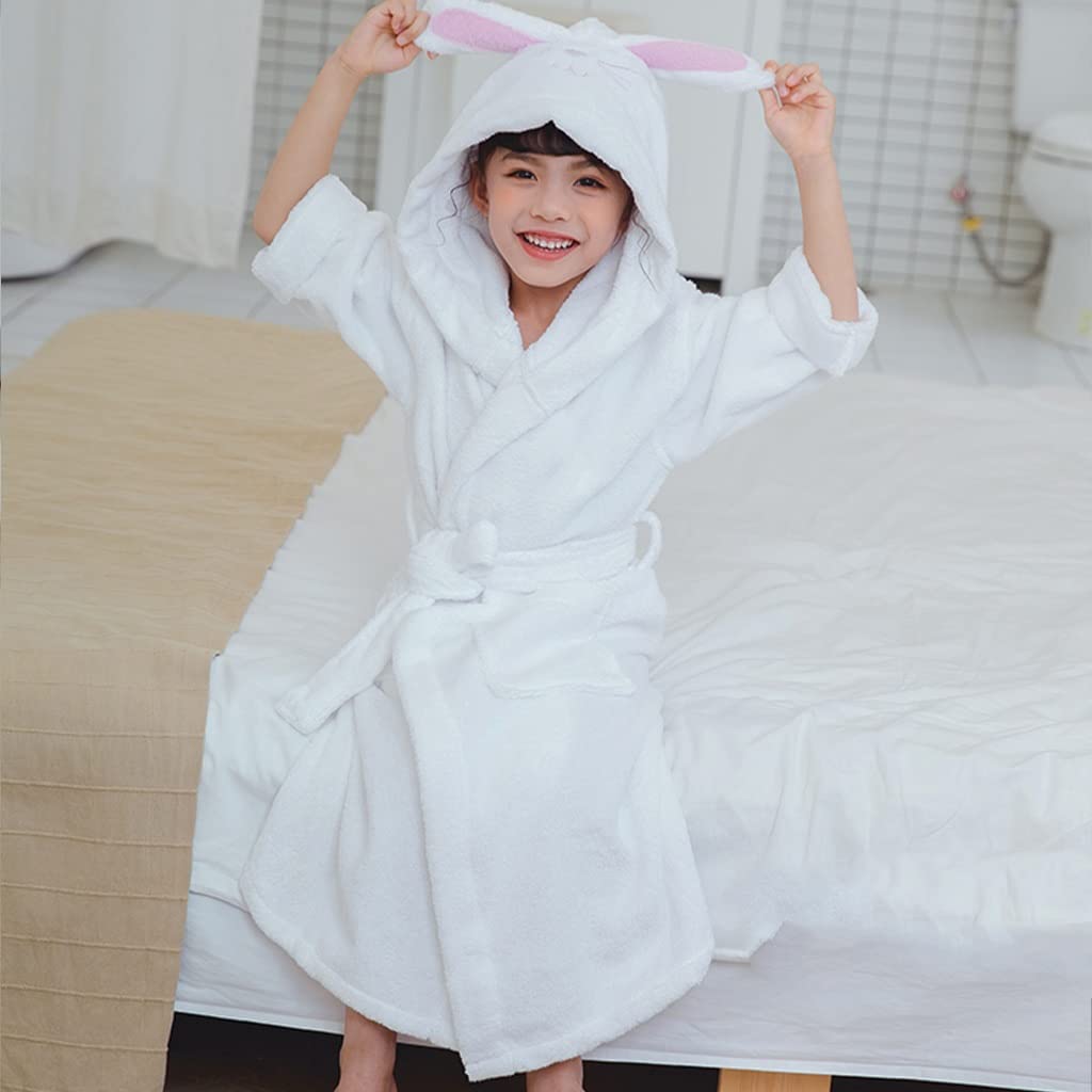 Ruiuzi - Accappatoio Morbido In Flanella Con Cappuccio E Modello