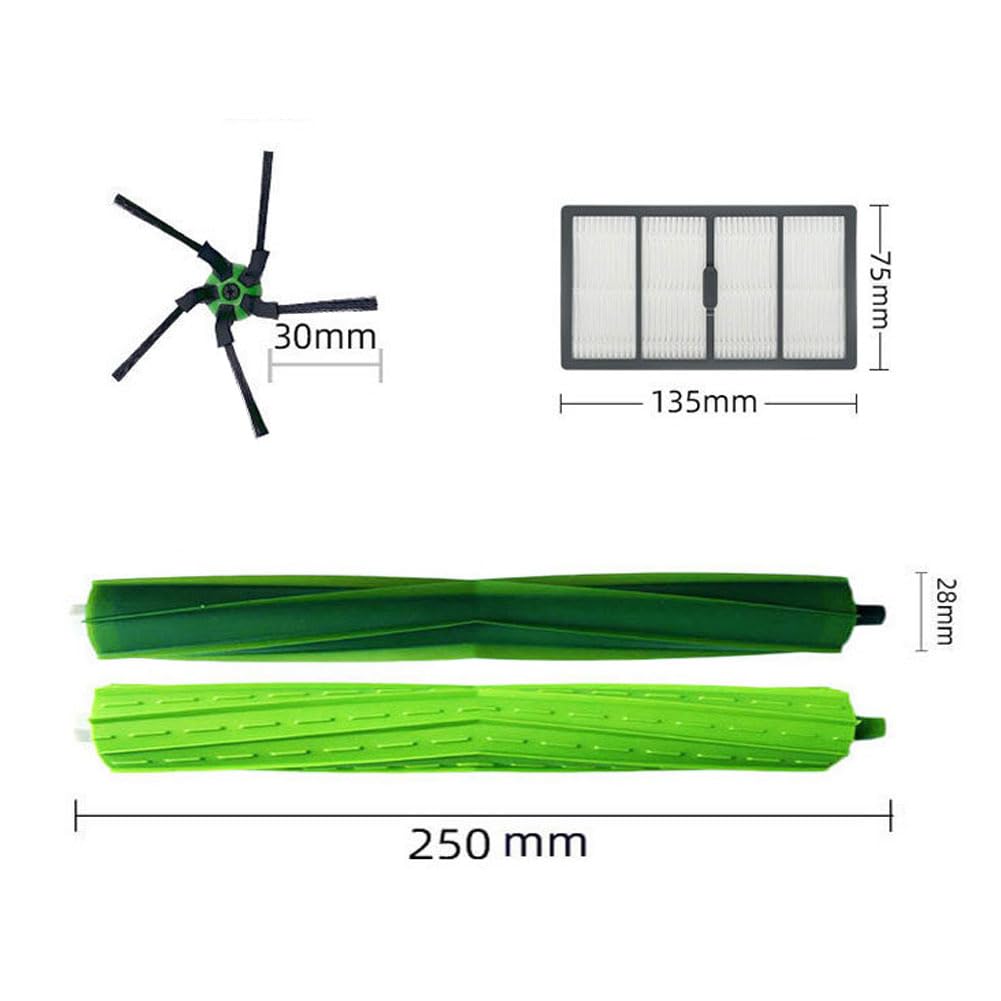BSDY YQWRFEWYT Części zamienne pasują do iRobot Roomba s9 (9150) s9 + s9 Plus (9550) Zestawy robota odkurzającego Wi-Fi (2 gumowe szczotki, 4 filtry 6 szczotek bocznych)