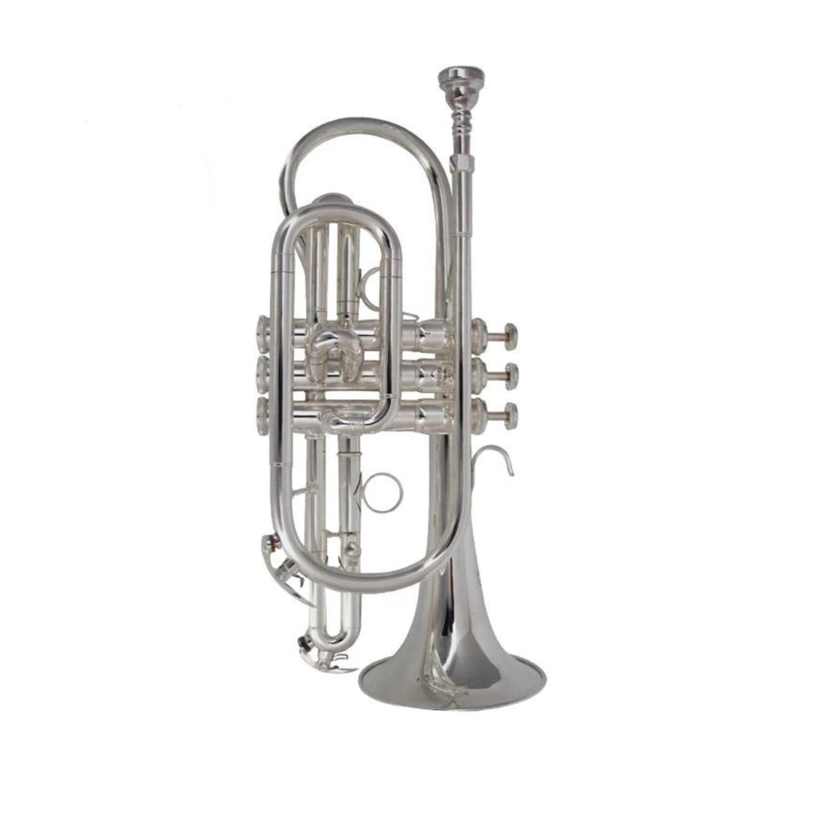 trąbka instrument Bb Płaska Trąbka Profesjonalna, Posrebrzana Trompeta Z Ustnikiem I Futerałem Do Przenoszenia. Instrument Muzyczny (Color : Sliver)
