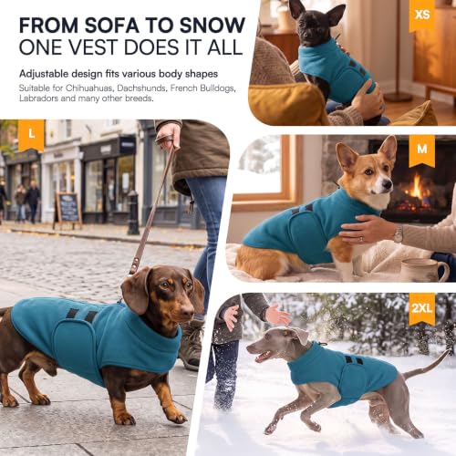 Image of Queenmore Small Dog Sweater,Fleece Dachshund Sweater Jacket with Leash Hole