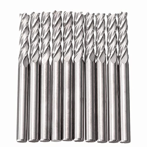 Yakamoz SK0006 10 Pack 1/8 Inch Shank Spiral Cnc End Mill Router Bits Upcut Milling Cutters thumb #1
