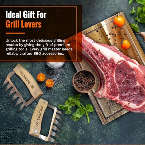 Pack Grill Masters Club: Tabla de Cortar de Madera, Garras para Carnes y Espátula para Parrilla, Regalos para Amantes de la Barbacoa miniatura 5