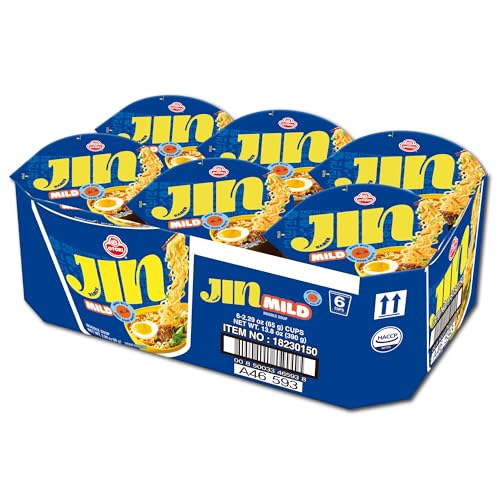 OTOKI Jin Ramen Mild Cup Noodles – Authentic Korean Instant Cup Ramen with 13-Hour Simmered Beef Bone Broth, Savory & Smooth Flavor, Ready in 4 Minutes, 2.29 oz (Pack of 6)