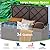 Tangkula 34 Gallon Outdoor Storage Bench with Seat Cushion, Patio Mix Brown Wicker Deck Box with Waterproof Liner and Side Handles, Outdoor Storage Bench for Cushions, Garden Tools, Pool Accessories