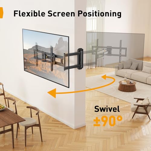 Image of Perlegear Corner TV Wall Mount Long Arm TV Mount for 42-84 Inch TVs up to 150 lbs - Full Motion Wall Mount Single Stud with 37.2 inch Extension