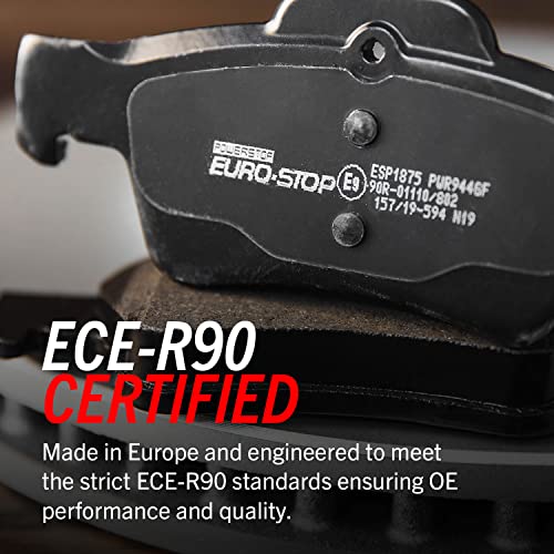 Image of Power Stop ESK4059 Front & Rear Euro-Stop Brake Kit L& Rover and 1 Front & 1 Rear Sensor Wires For Land Rover LR3 2005-2009 [Model Specific]