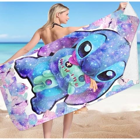 simyron Lilo & Stitch Toalla de Playa y de baño Microfibre 70 * 150cm Cover