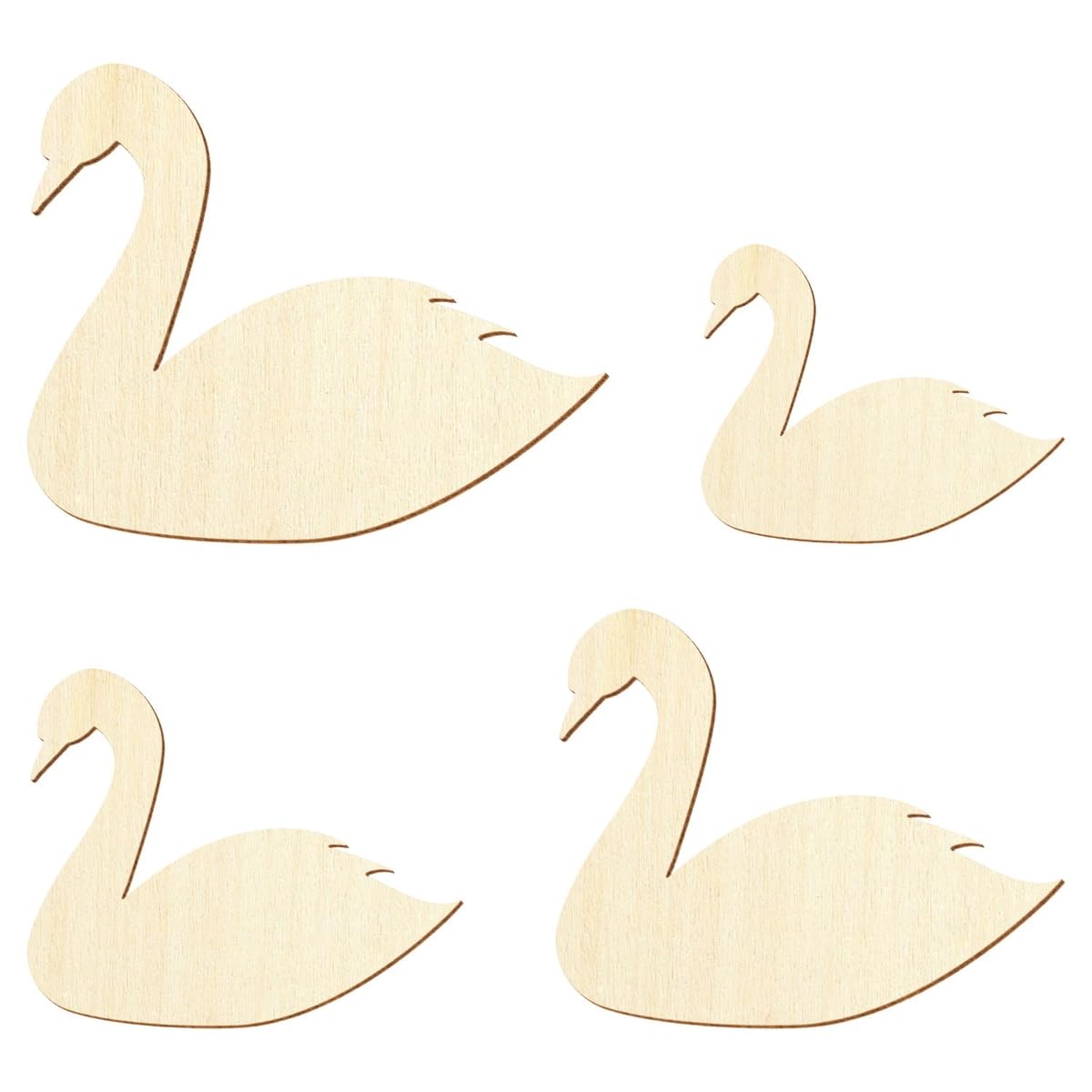 Set di quadri in legno con cigni e orologio decorativo Forme