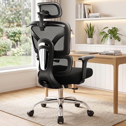 Image of Ergonomic Office Desk Chair, Mesh Office Chairs Comfy for Prolonged Sitting