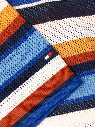 Image of Tommy Hilfiger Men's Lightweight Cotton Striped Short Sleeve Knit Polo