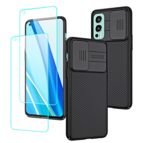 Yutwo Funda para OnePlus Nord 2 5G, Deslizante Cámara Proteger [Protección de la cámara] Premium Delgado Carcasa Rígida PC Anti-arañazos Case con Protector Pantalla(Potenciar) Cover