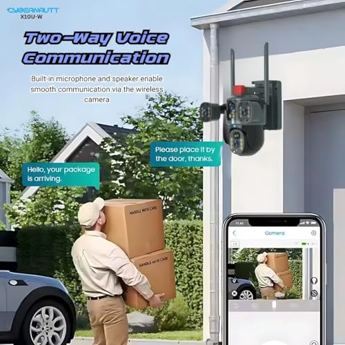 Image of XUGA-Cybernautt Series X10U-W 12MP PTZ Solar WiFi Outdoor CCTV Camera | Color Night Vision | Motion Detection | Water Proof | for Farm | Triple Lens WiFi Camera