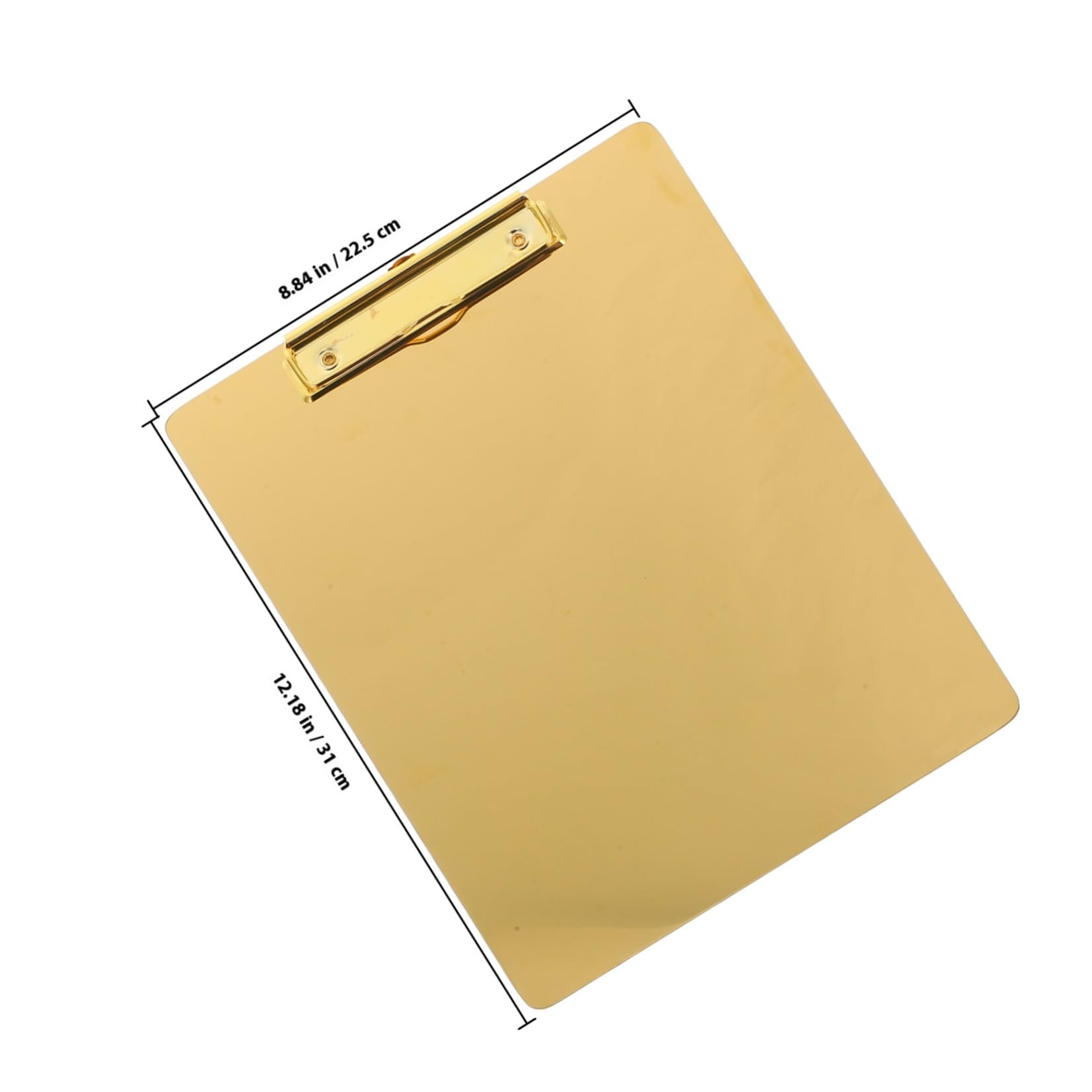 Porte-Documents A4 Acier Inoxydable Doré Pince Métallique, Support pour Bloc-Notes, Adapté pour Bureau et Matériel Scolaire