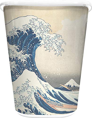 RNK Shops Great Wave Off Kanagawa Waste Basket - Double Sided (White)