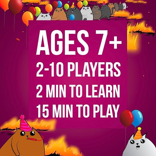 Image of Tickles Explodign Kitens Party, Family and Adult Card Game (Ages: 7 Year & Up; Players: 2-10)