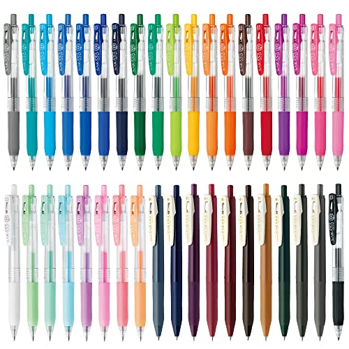 Zebra JJ15-38C-AZ Sarasa Clip Gel Ballpoint Pen 0.02 inches (0.5 mm) 38 Colors