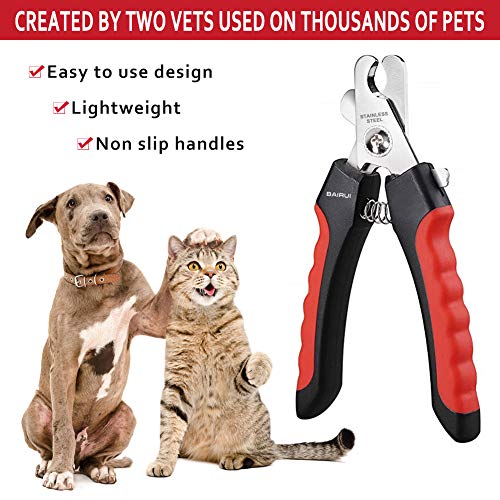 BAIRUI Cortaúñas para perros y cortauñas resistentes para perros grandes, recortadora profesional de uñas para perros y gatos, cortador de uñas de mascotas con protector de seguridad para evitar que - imagen 3