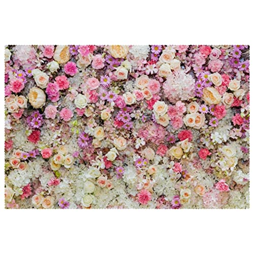 Sets de table lavables antidérapants motif fleurs 30x45cm pour table à manger - 2
