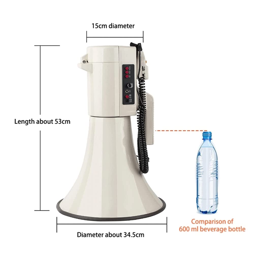 Megaphones Haut-parleur mégaphone portable 75 W ultra haute puissance amplifié multifonction haut-parleur bullhorn compact portable mégaphone clair