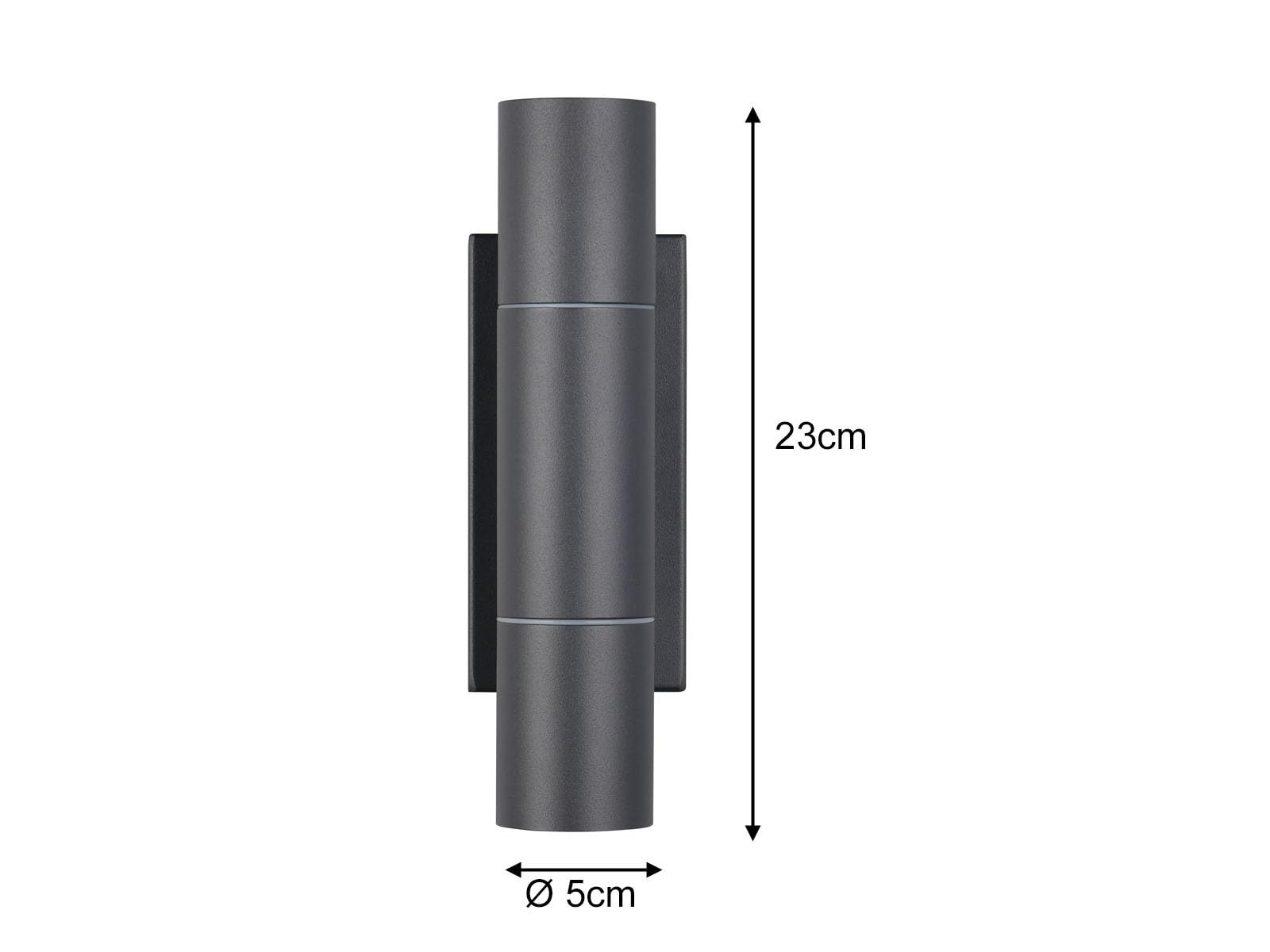 meineWunschleuchte Außenwandleuchte Up and Down Anthrazit, Höhe 23cm