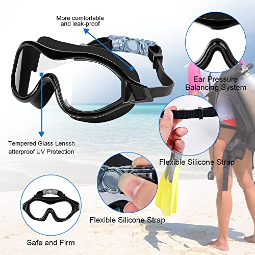 Jognee Swimming Goggles No Leaking Anti-Fog Swimming Goggles Swimming Goggles for Adult Men Women Youth UV Protection 180° Clear View (Black) - Image 4