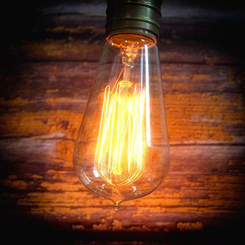 Jslinter 6-Pack Edison Light Bulb, Warm White 2200K Old Fashioned Incandescent Light, 60 Watt Dimmable St58 Antique Vintage Style Light, Clear Glass E26 Base(60W/110V) #TOP1
