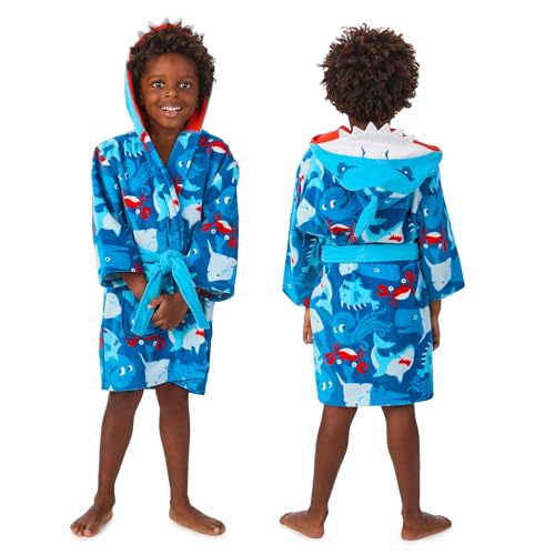 Saint Eve Kids Hooded Terry Swim and Beach Cover Up Robe for Boys and Girls2