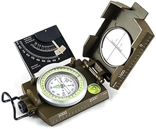Eyeskey Multifunctional Military Metal Sighting Navigation Compass with Inclinometer | Impact Resistant & Waterproof Compass for Hiking, Camping, Boy Scout (Green)