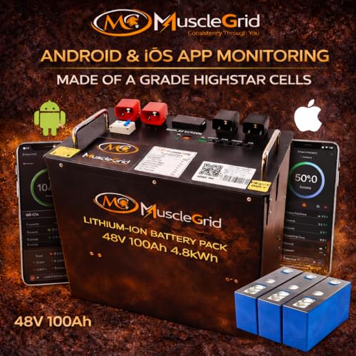 Image of MuscleGrid Solar Star 6.2kW Hybrid Solar Inverter with 48V 100Ah Smart Lithium Battery | Heavy Duty | JK Smart BMS | Home Power Backup Combo