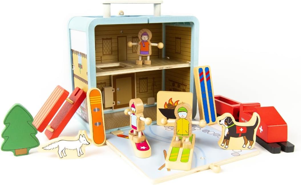 Amazon.com: Jack Rabbit Creations Ski Chalet Suitcase Playset - 16