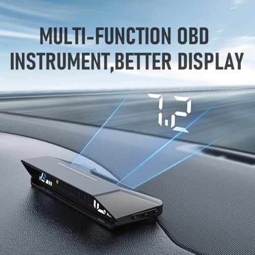 Pantalla HUD Compacta para Auto OBD2 con Velocidad y Temperatura miniatura 4