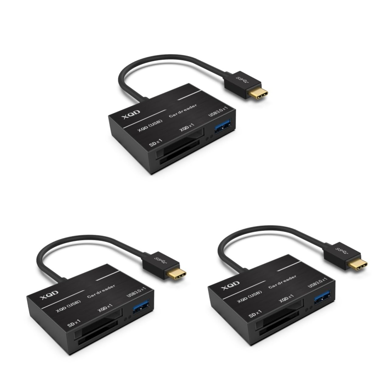 Uonlytech 3piezas Lector De Tarjetas Tipo-c Adaptador USB y Transmisión Rápida De Compatible con Diseño Negro