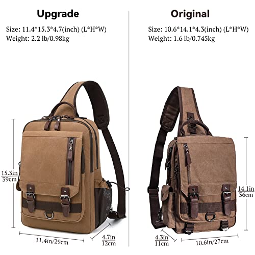 Image of mygreen Canvas Cross Body Messenger Bag Shoulder Sling Backpack Travel Rucksack
