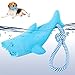CoubonTail Dog Floating Toy, Dog Chew Toy for Aggressive Chewers, Pool Toy with Rope for Interactive Fetch & Play, Dog Beach Toy Set (Shark)